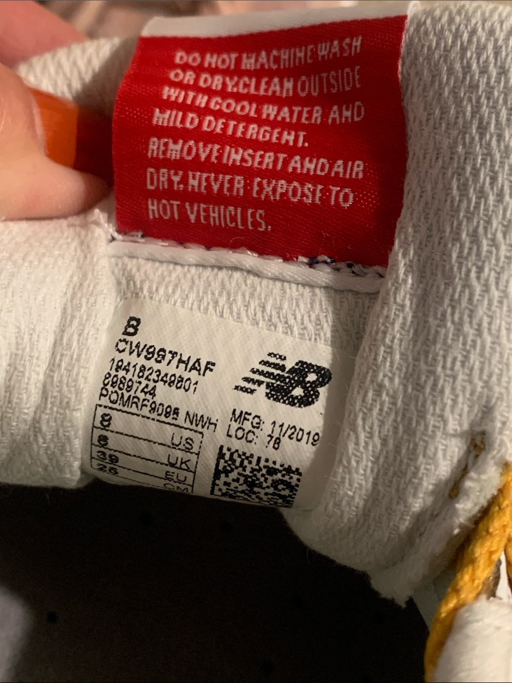 New Balance Yellow & White Womans Athletic Sneakers: Never Worn - Picture 5 of 7